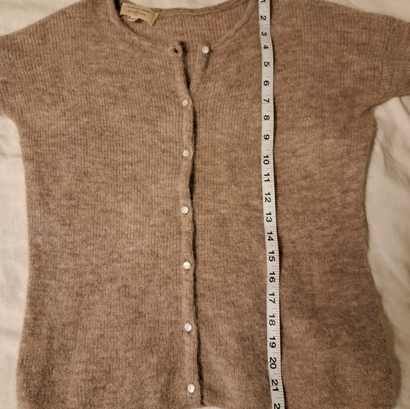 Sezane Gaspard Mohair Oatmeal Crewneck Long Sleeve Button Cardigan XS - Picture 7 of 7